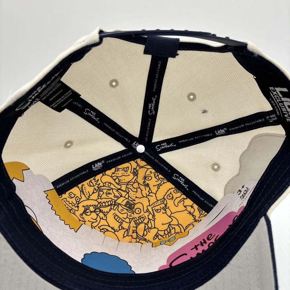 The Simpsons Premium Adjustable Lids A-Frame Hat Exclusive Cream Navy